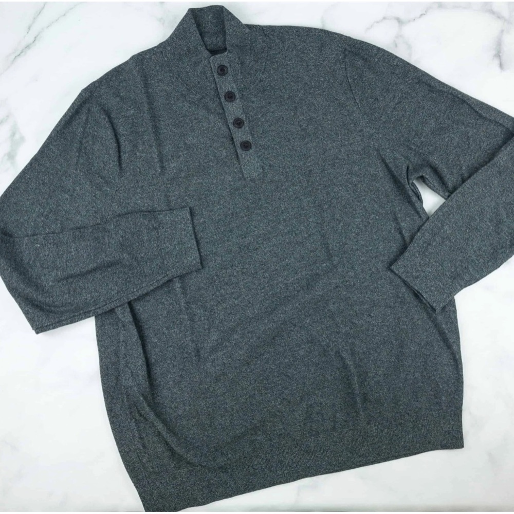 New Red Ale Riverside Button Mockneck Sweater - Picture 2 of 4